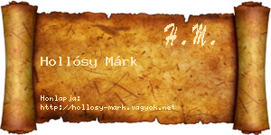 Hollósy Márk névjegykártya
